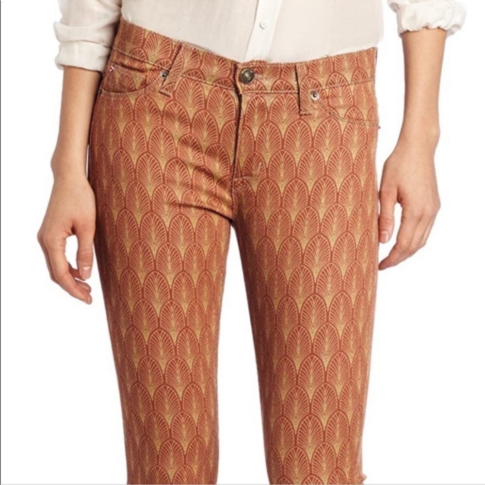 Hudson “Nico” Skinny Mid Rise Nouveau Denim All over Print 25 Jeans